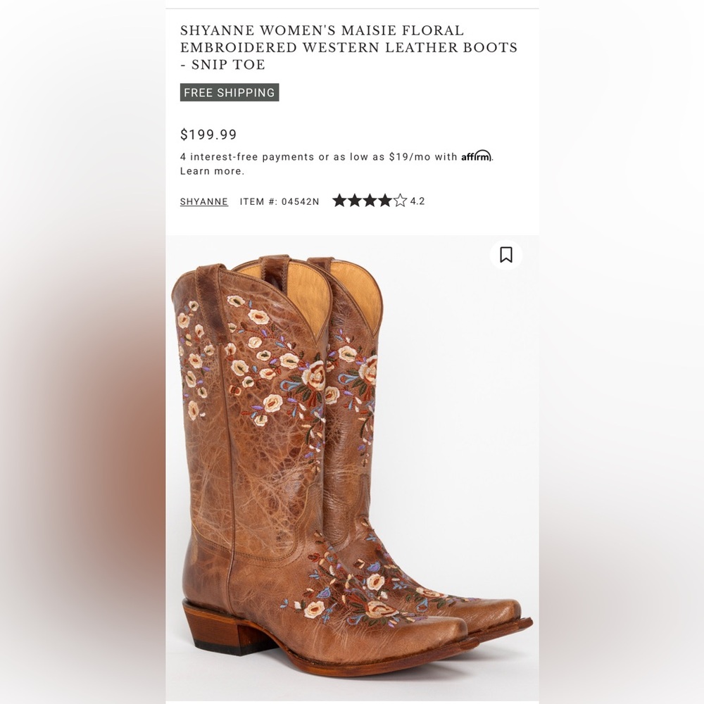 Shyanne Tan Floral Embroidered Cowboy Boots